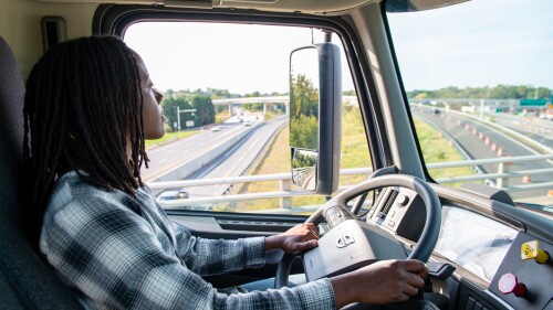 truck driver on highway