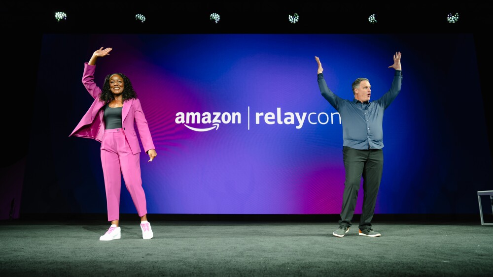 Amazon leaders on stage at RelayCon 2024