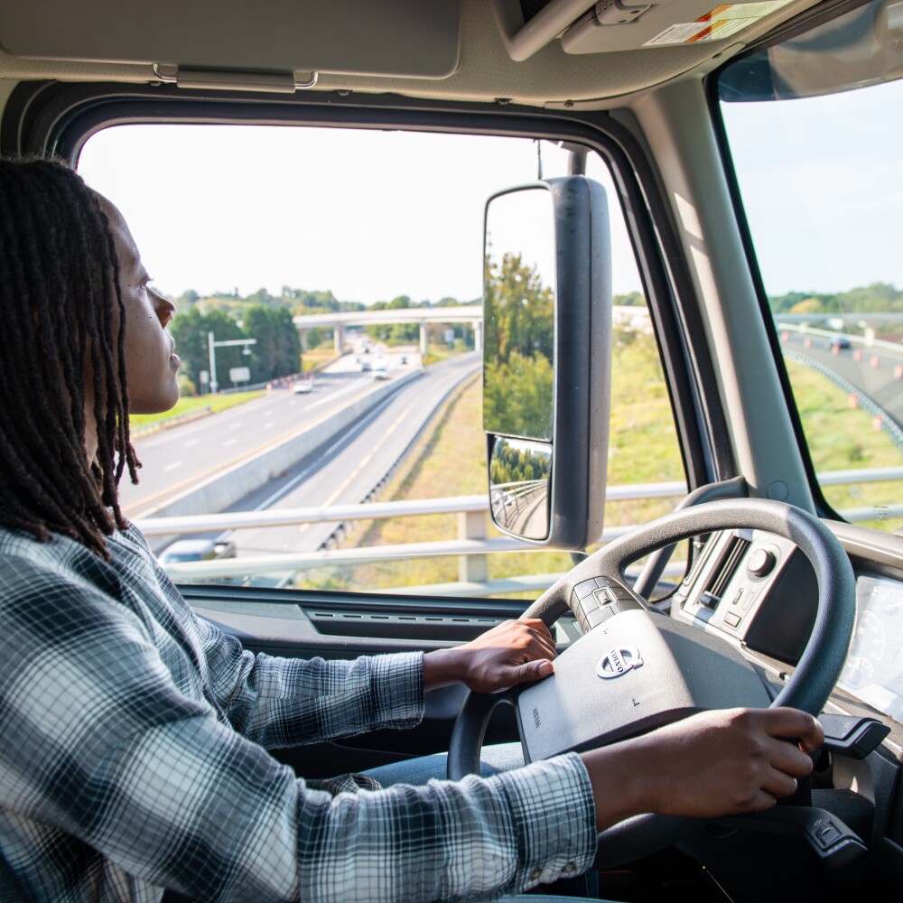 truck driver on highway